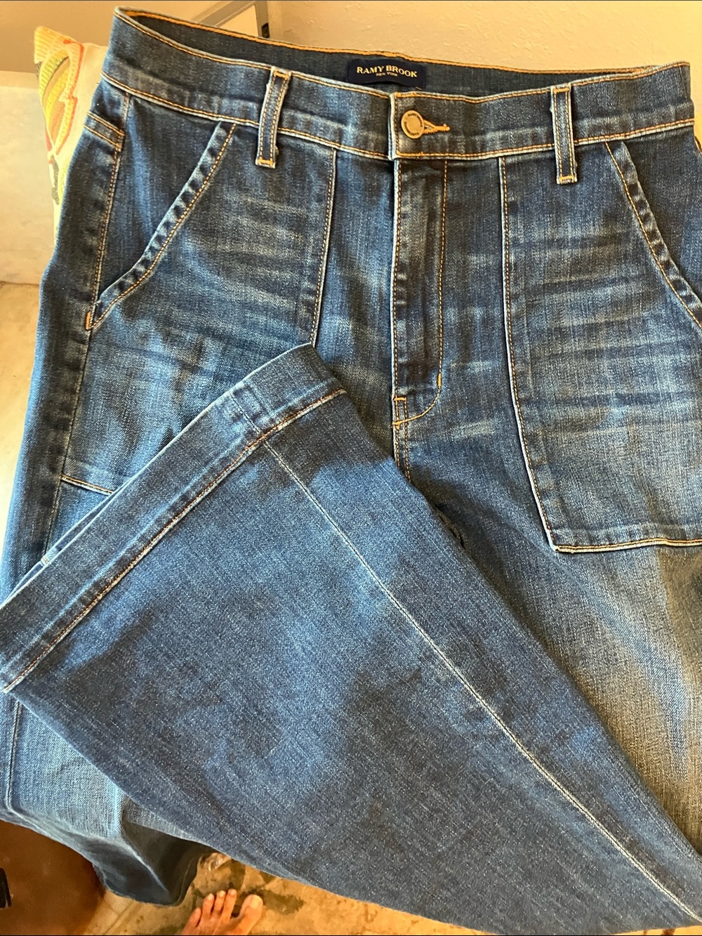 Ramy Brook Fabulous Sexy New Medium Blue Wide-Leg Denim Jeans 29”!